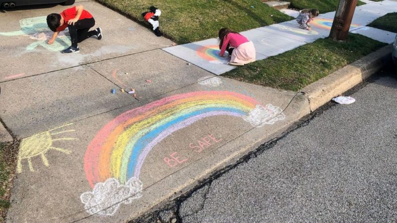 Kids spread love with neighborhood rainbow art scavenger hunts amid coronavirus